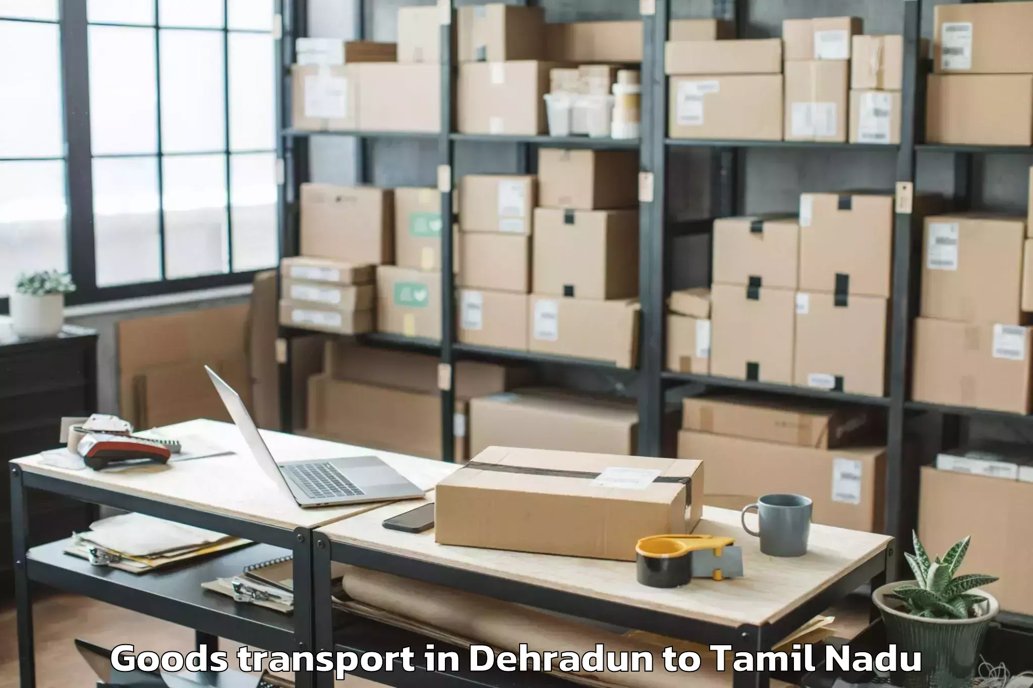 Trusted Dehradun to Pushpavanam Goods Transport